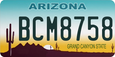 AZ license plate BCM8758