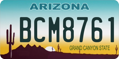 AZ license plate BCM8761