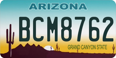 AZ license plate BCM8762