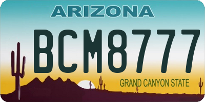 AZ license plate BCM8777