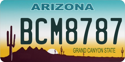 AZ license plate BCM8787