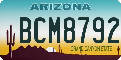 AZ license plate BCM8792