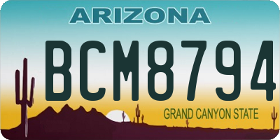 AZ license plate BCM8794