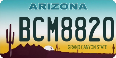 AZ license plate BCM8820