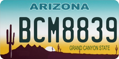 AZ license plate BCM8839