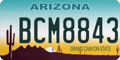 AZ license plate BCM8843