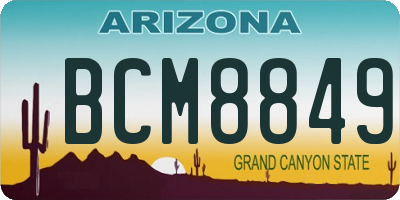 AZ license plate BCM8849