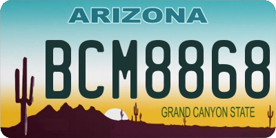 AZ license plate BCM8868