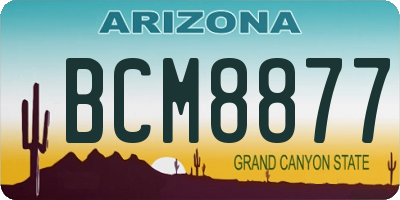 AZ license plate BCM8877