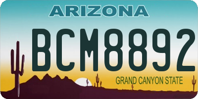 AZ license plate BCM8892