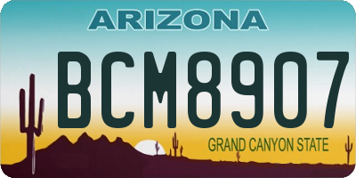 AZ license plate BCM8907