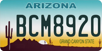 AZ license plate BCM8920