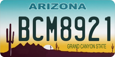 AZ license plate BCM8921