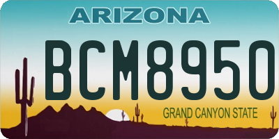 AZ license plate BCM8950