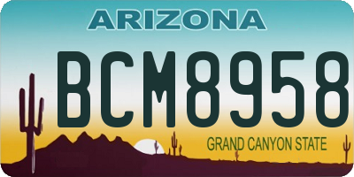 AZ license plate BCM8958