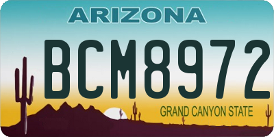 AZ license plate BCM8972