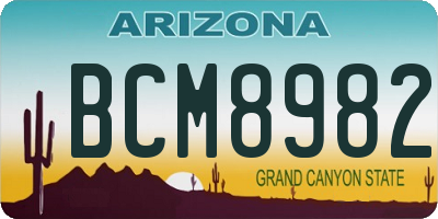 AZ license plate BCM8982