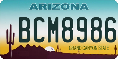 AZ license plate BCM8986