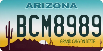 AZ license plate BCM8989