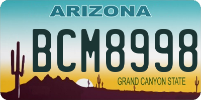 AZ license plate BCM8998