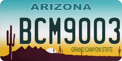 AZ license plate BCM9003