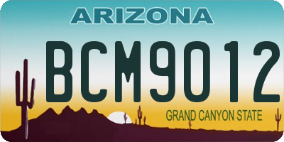 AZ license plate BCM9012