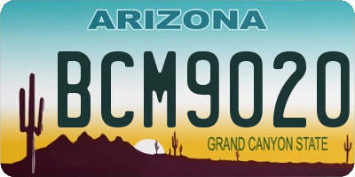 AZ license plate BCM9020