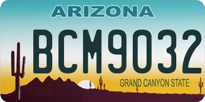 AZ license plate BCM9032