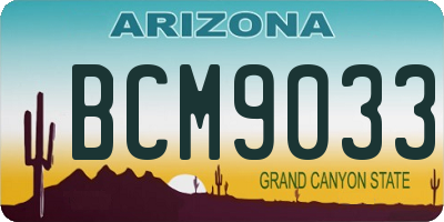 AZ license plate BCM9033