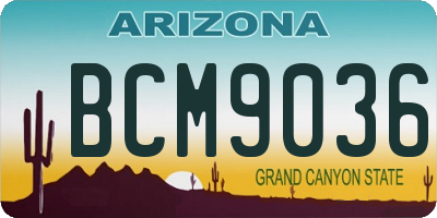 AZ license plate BCM9036