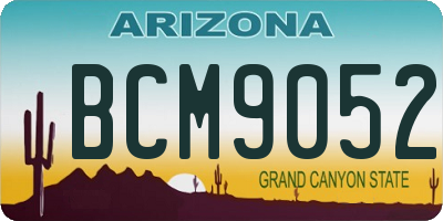 AZ license plate BCM9052