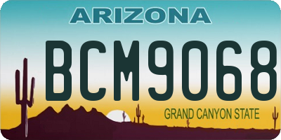 AZ license plate BCM9068