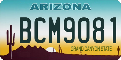 AZ license plate BCM9081