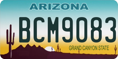 AZ license plate BCM9083