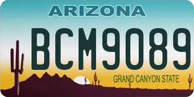 AZ license plate BCM9089