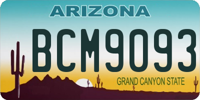 AZ license plate BCM9093