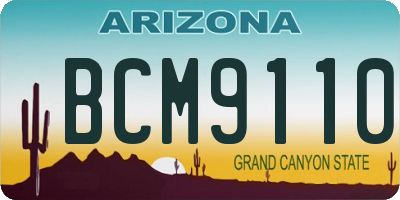 AZ license plate BCM9110