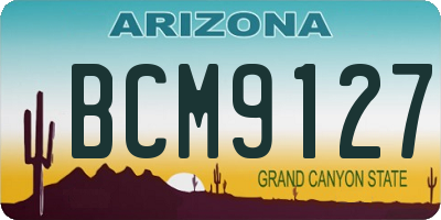 AZ license plate BCM9127