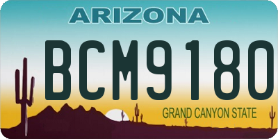 AZ license plate BCM9180