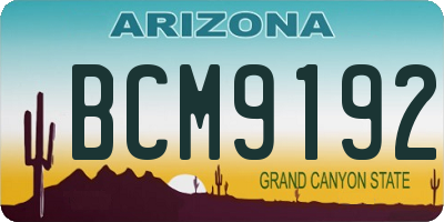 AZ license plate BCM9192