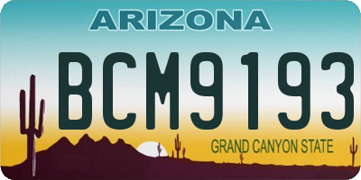 AZ license plate BCM9193