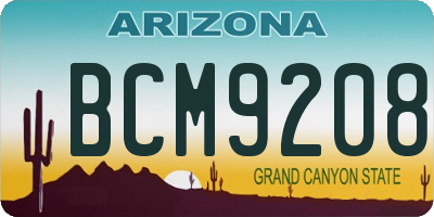 AZ license plate BCM9208