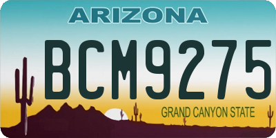 AZ license plate BCM9275