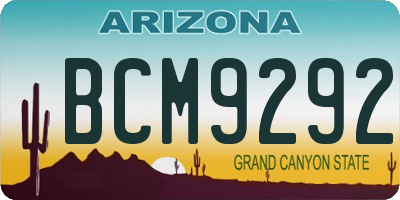 AZ license plate BCM9292