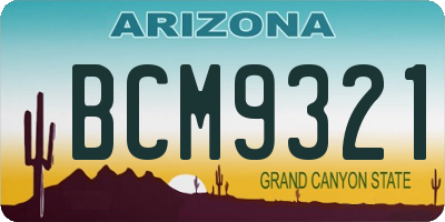 AZ license plate BCM9321