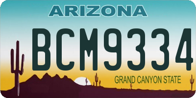 AZ license plate BCM9334