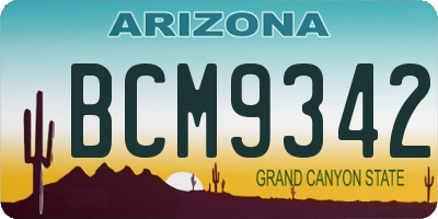 AZ license plate BCM9342