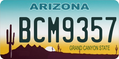 AZ license plate BCM9357