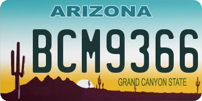 AZ license plate BCM9366