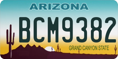 AZ license plate BCM9382